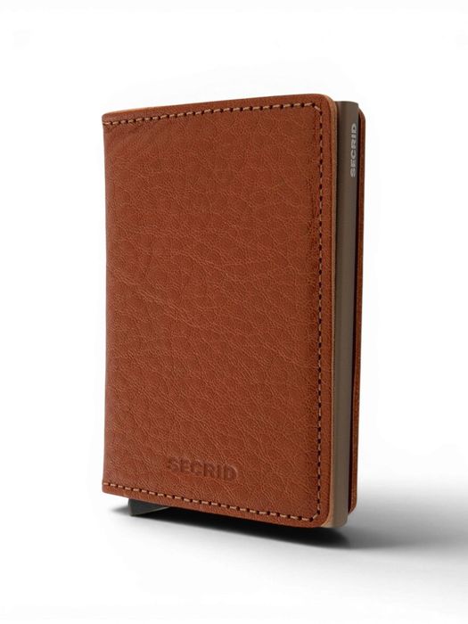 Cognackleurige lederen miniwallet Vegan Secrid