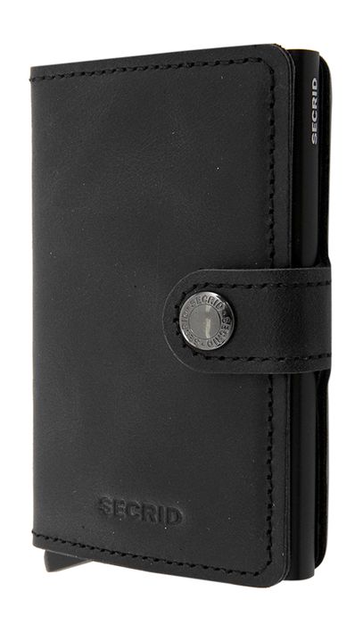 Zwarte lederen miniwallet Vintage Secrid