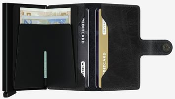 Zwarte lederen miniwallet Vintage Secrid