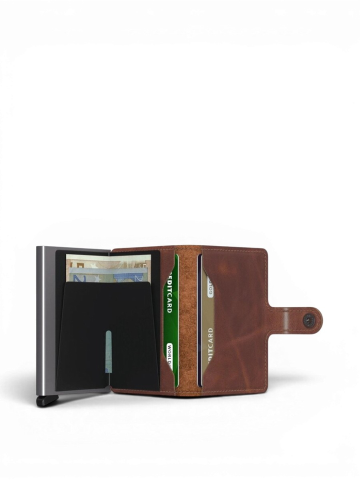 Bruin gevlamde miniwallet Vintage Secrid