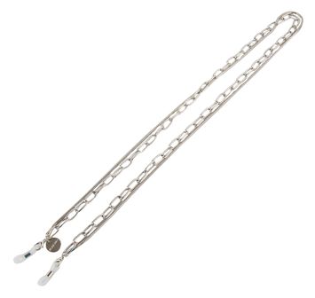 Zilverkleurige zonnebrilketting in 2 delen Komono