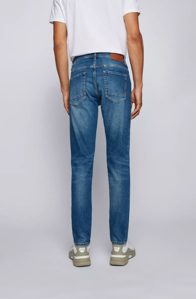 Blauwe jeansbroek Tapered Fit Taber Boss 