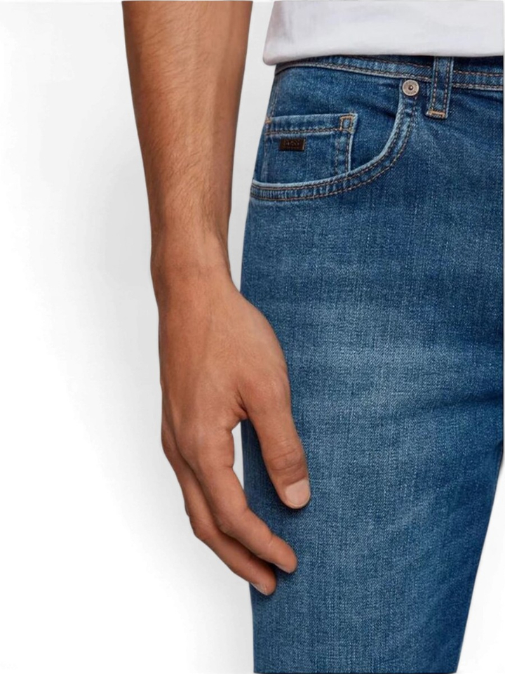 Blauwe jeansbroek Tapered Fit Taber Boss 