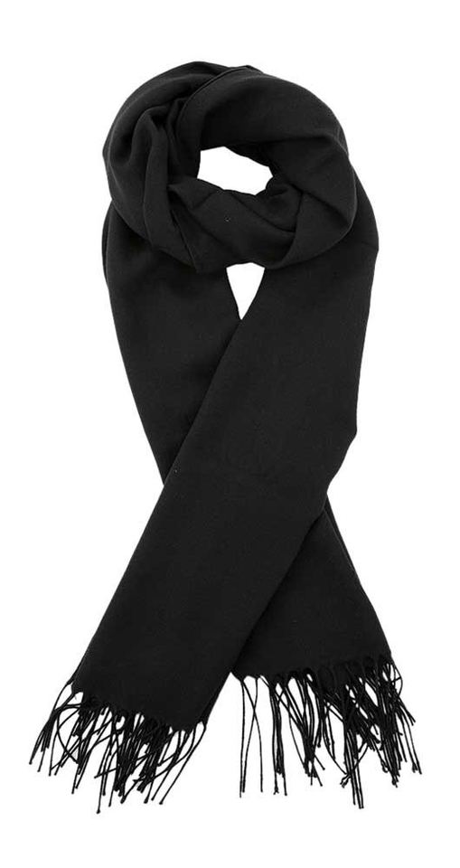 Effen Zwarte Sjaal met Ruffles L'Immagine