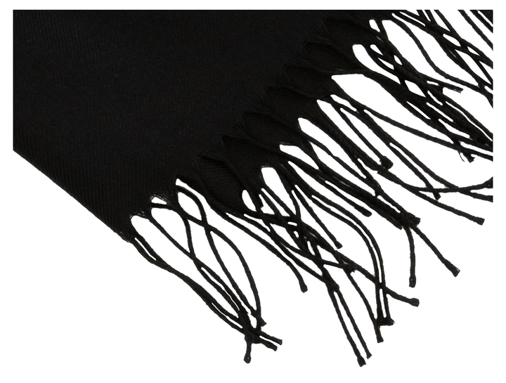 Effen Zwarte Sjaal met Ruffles L'Immagine