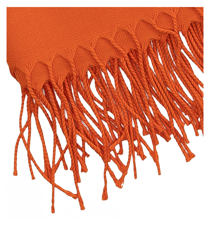 Effen Oranje Sjaal met Ruffles L'Immagine
