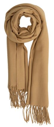 L'Immagine Effen Beige Sjaal met Ruffles