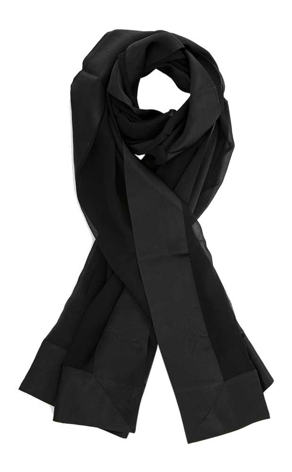 Effen zwarte fijne sjaal L'Immagine