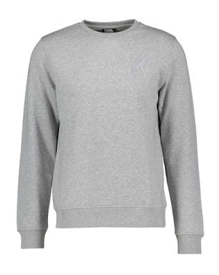 Karl Lagerfeld Grijze sweater met letter K op borst