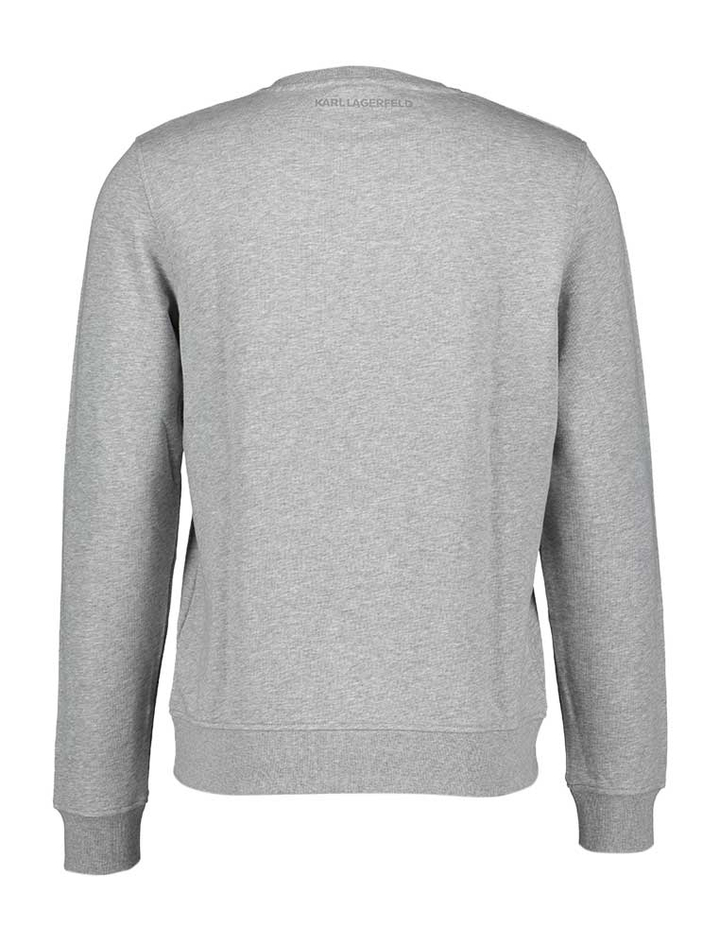 Grijze sweater met letter K op borst Karl Lagerfeld
