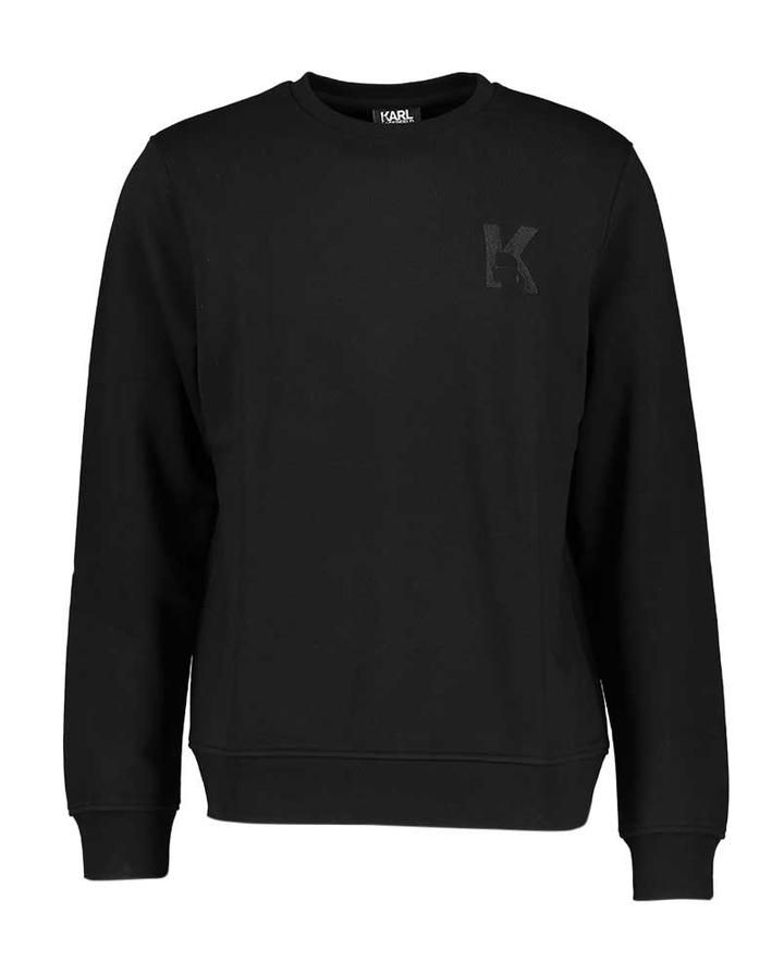 Zwarte sweater met letter K op borst Karl Lagerfeld