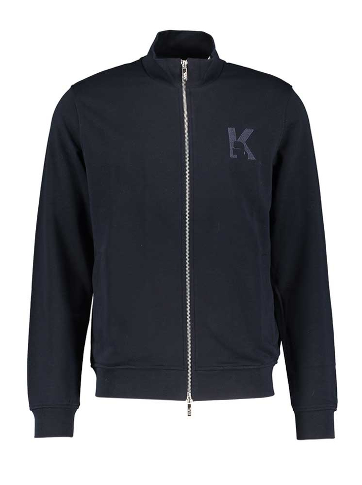 Blauwe gilet met rits en logo Karl Lagerfeld