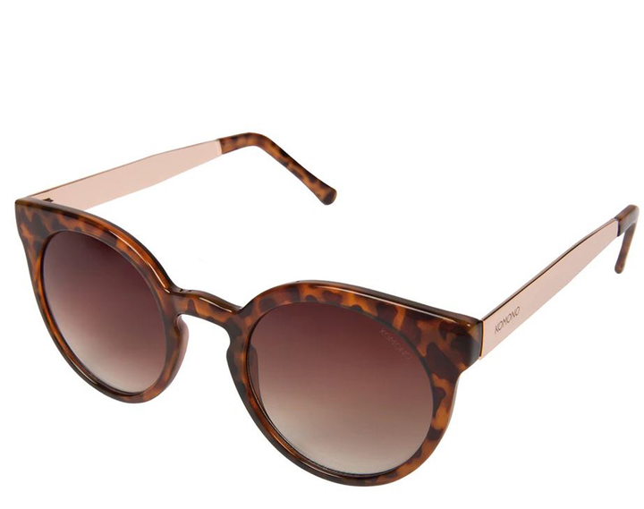 Bruine zonnebril tortoise/rose gold Lulu Metal Komono 