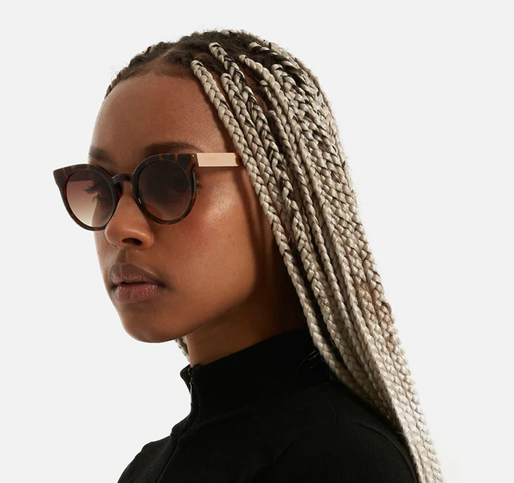 Bruine zonnebril tortoise/rose gold Lulu Metal Komono 