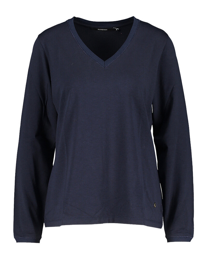 Donkerblauwe t-shirt met lange mouwen Franki Xandres