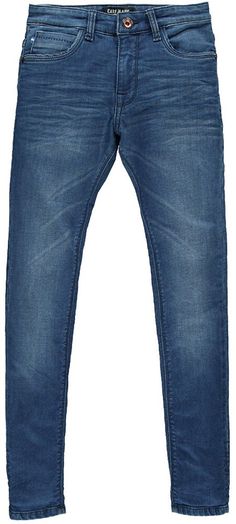 Blauwe jeansbroek met omslag skinny Burgo Cars