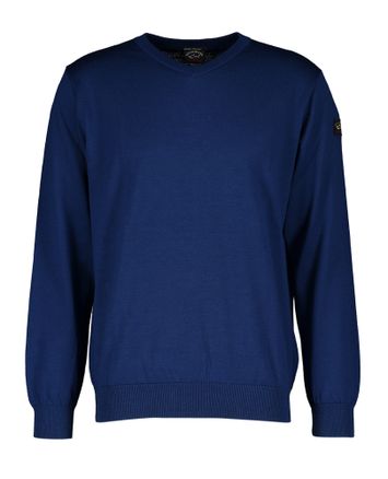 Blauwe trui met V-hals Paul & Shark