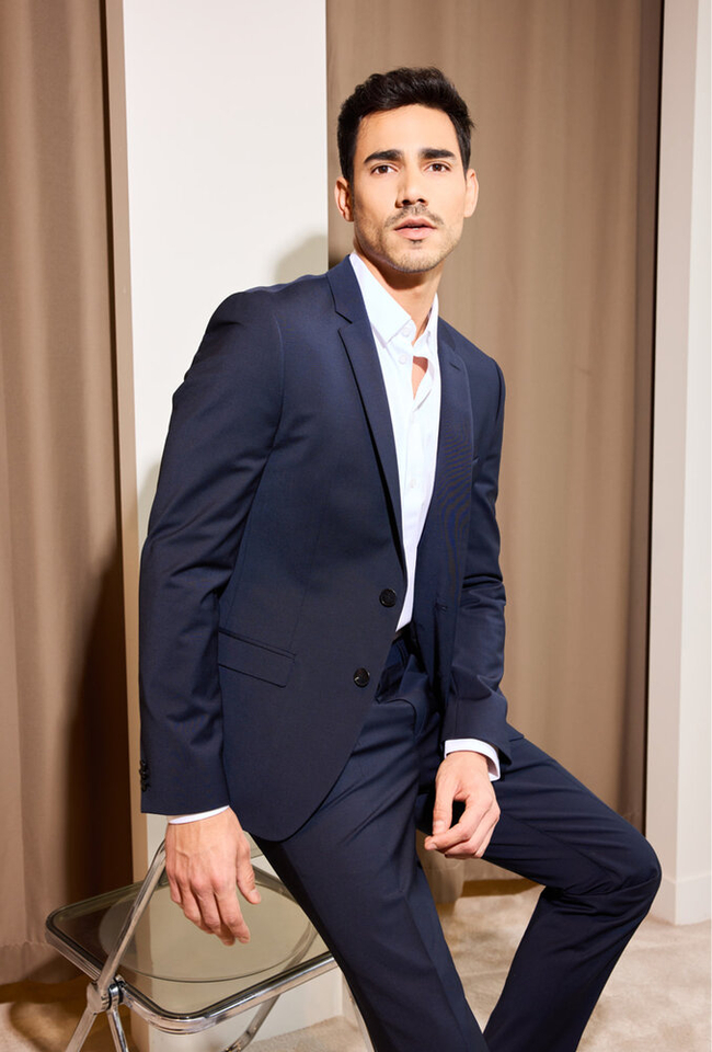 Blauwe kostuumblazer Super-flex Hugo Boss 