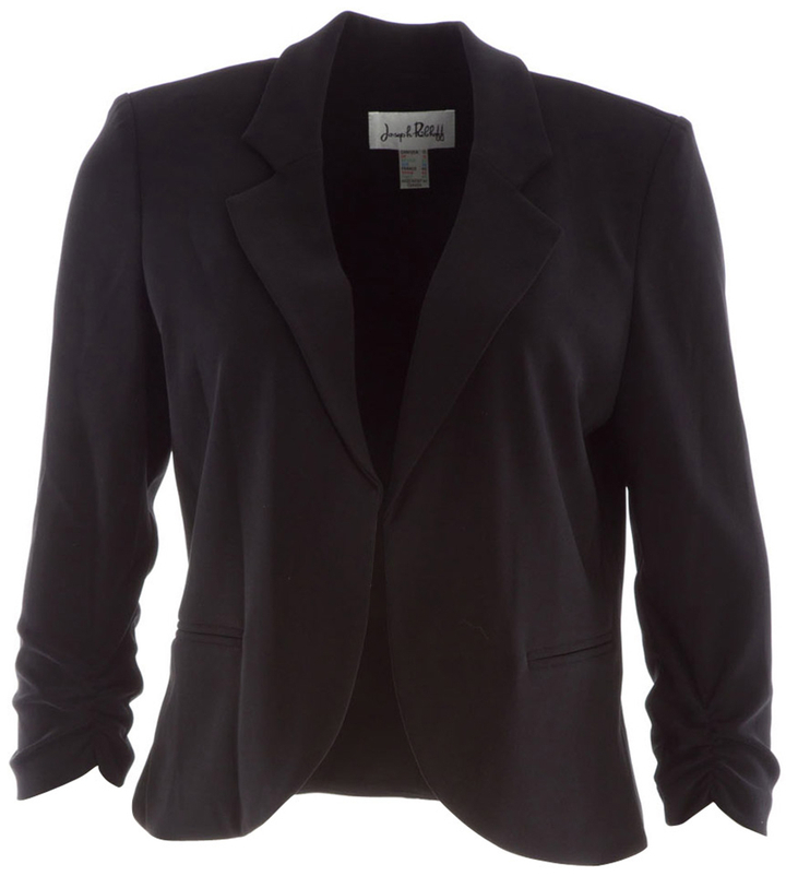 Zwarte blazer met gekropte driekwartmouw Joseph Ribkoff
