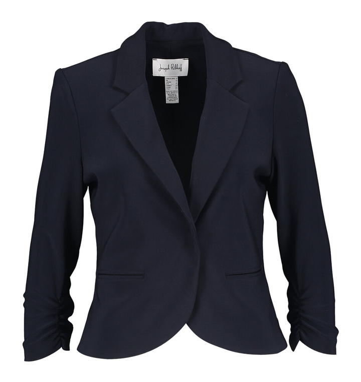Donkerblauwe blazer met gekropte driekwartmouw Joseph Ribkoff 