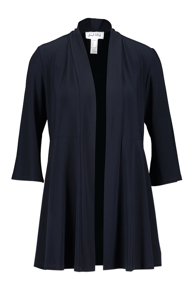 Donkerblauwe langere gilet met driekwartmouw Joseph Ribkoff