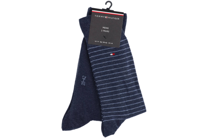 Duo sokken blauw paar en blauw paar met horizontale strepen Tommy Hilfiger