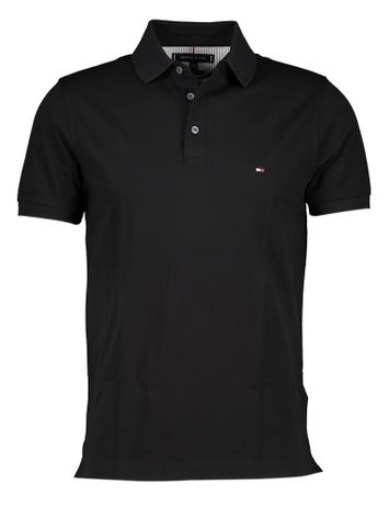 Zwarte polo met logo SLIM FIT Tommy Hilfiger 