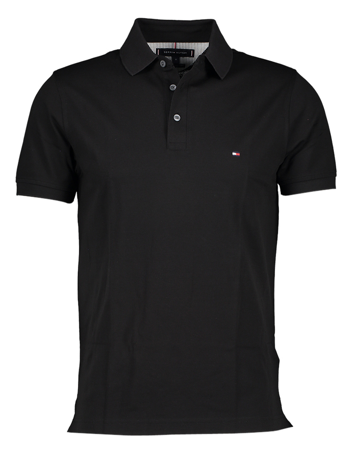 Zwarte polo met logo SLIM FIT Tommy Hilfiger 