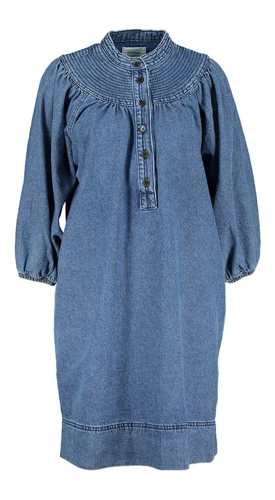 Jeans kleedje met pofmouwen Jeanie Dress Second Female