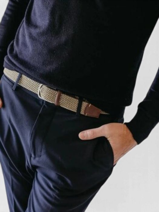 Beige riem met zilverkleurige gesp Dubai La Boucle
