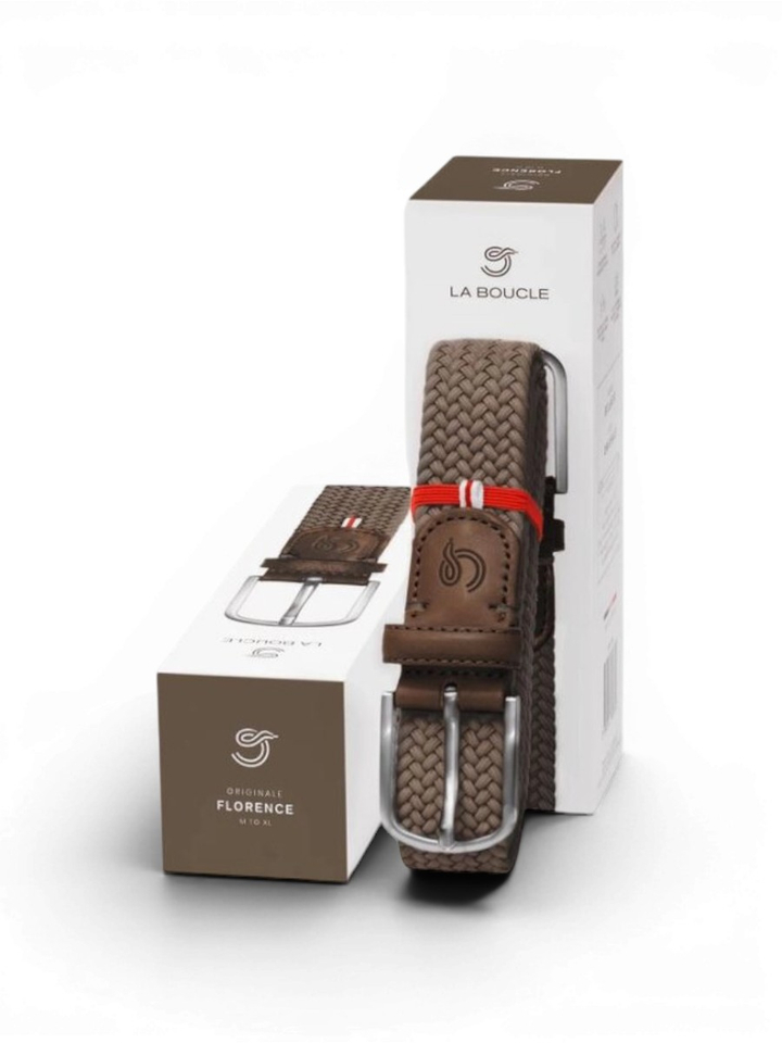Bruine riem met zilverkleurige gesp Florence La Boucle