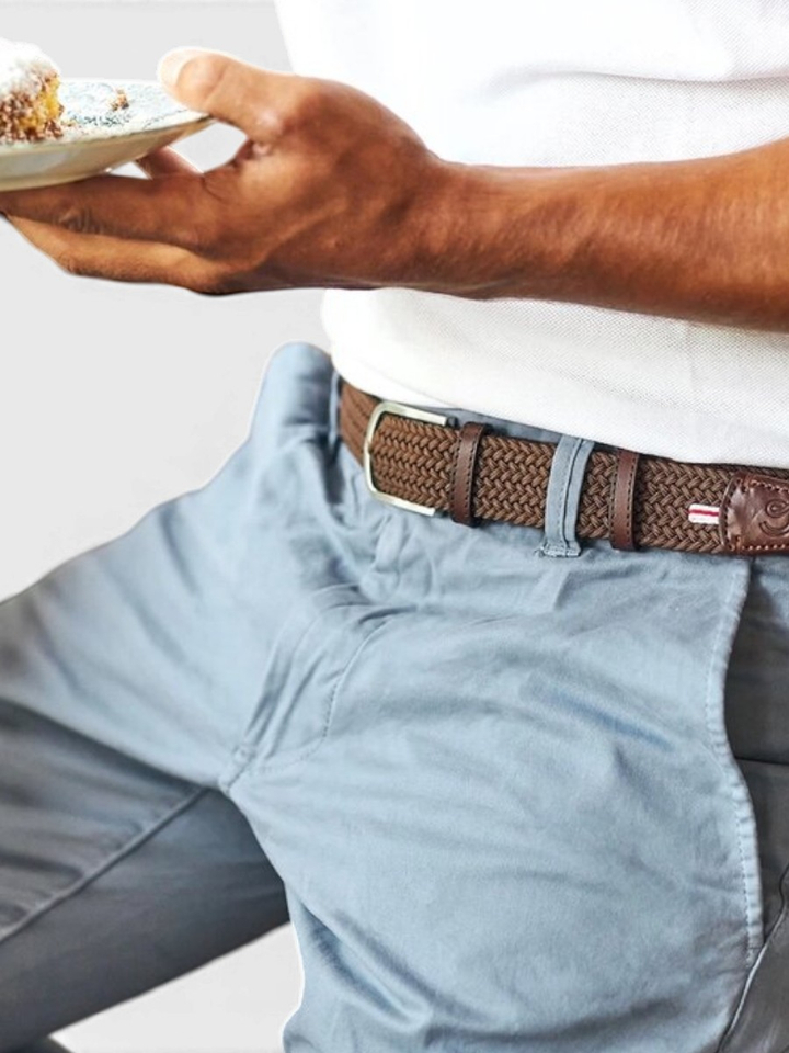 Bruine riem met zilverkleurige gesp Florence La Boucle