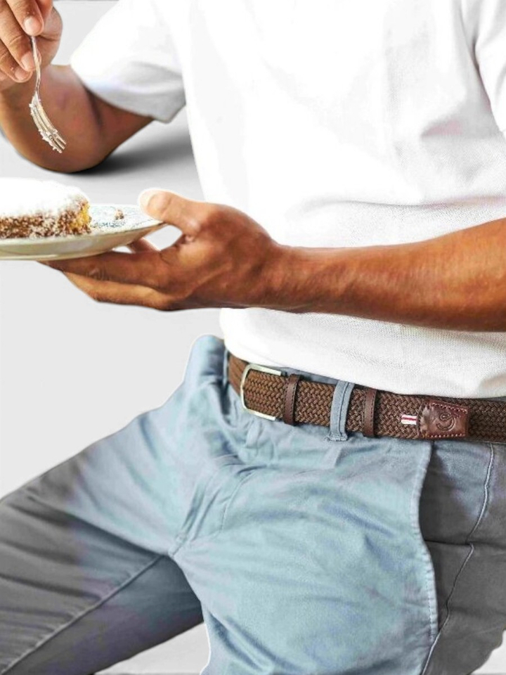 Bruine riem met zilverkleurige gesp Florence La Boucle
