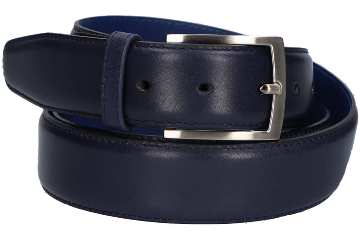 Donkerblauwe lederen riem Floris Van Bommel