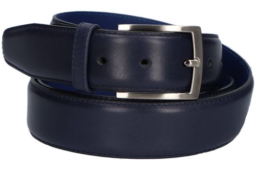 Donkerblauwe lederen riem Floris Van Bommel