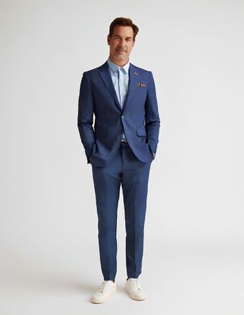 Navyblauwe kostuum broek extra slim Roy robson