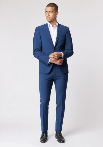 Navyblauwe kostuum broek extra slim Roy robson