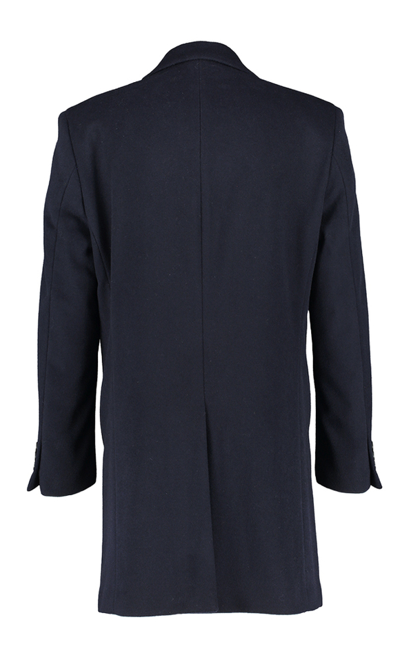 Donkerblauwe half lange mantel Digel