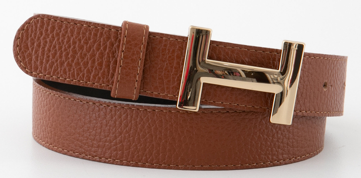 Cognackleurige lederen riem HAN
