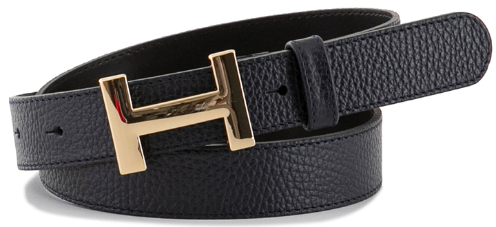 Marine blauwe riem met goudkleurige afwerking HAN