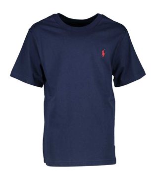 Ralph Lauren Donkerblauwe t-shirt met korte mouwen en rood logo