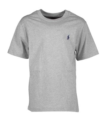 Grijze t-shirt met korte mouwen en blauw logo Ralph Lauren