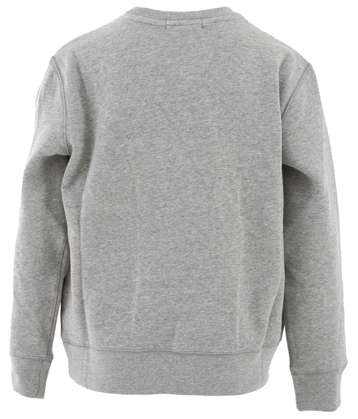 Lichtgrijze trui met ronde hals en blauw logo Ralph Lauren 421877