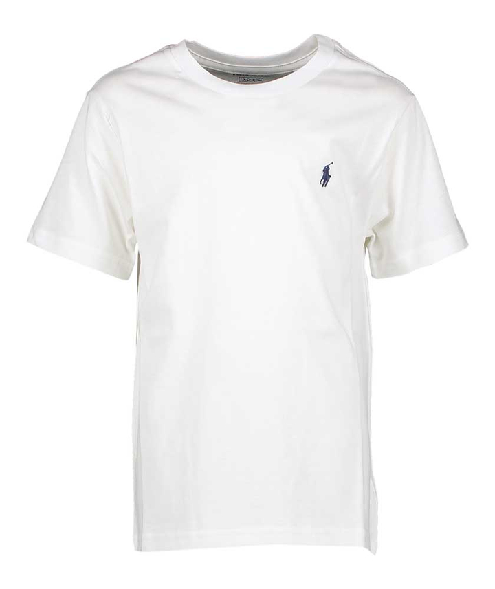 Witte t-shirt met blauw logo Ralph Lauren