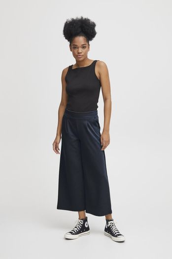 Donkerblauwe wijde losse broek KATE WIDE Ichi 