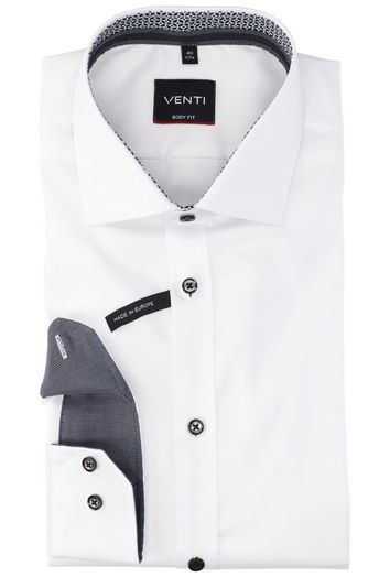 Wit katoenen hemd slim fit met lange mouwen Venti 