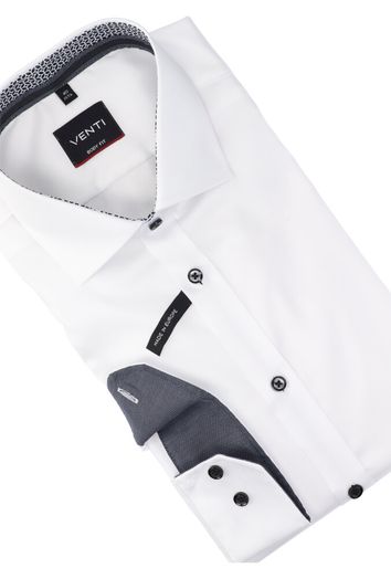 Wit katoenen hemd slim fit met lange mouwen Venti 