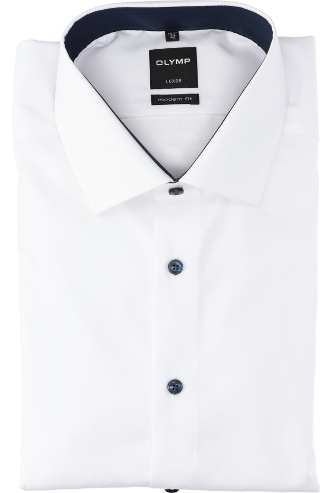 Wit katoenen hemd (regular fit) met lange mouwen Olymp