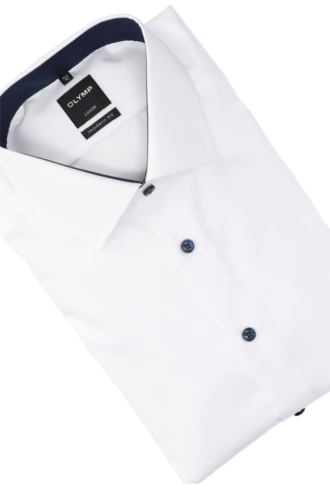 Wit katoenen hemd (regular fit) met lange mouwen Olymp