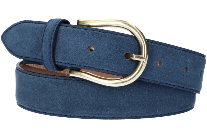 Blauwe suède riem K&J 
